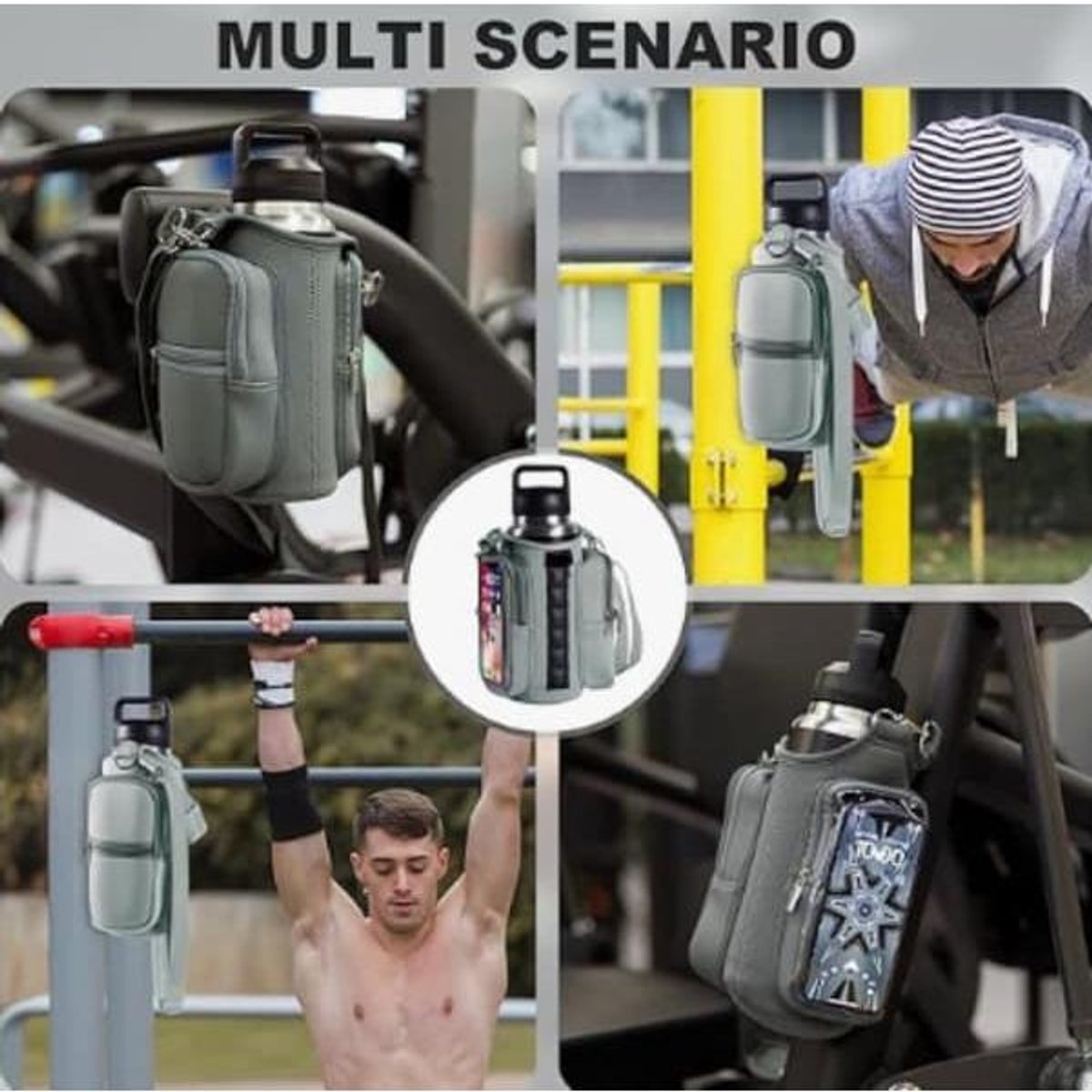 Magnetic Sports Bag with Adjustable Shoulder Strap - Includes Water Bottle Holder and Pocket - for Sports, Workouts, Travel & Work（Pink）