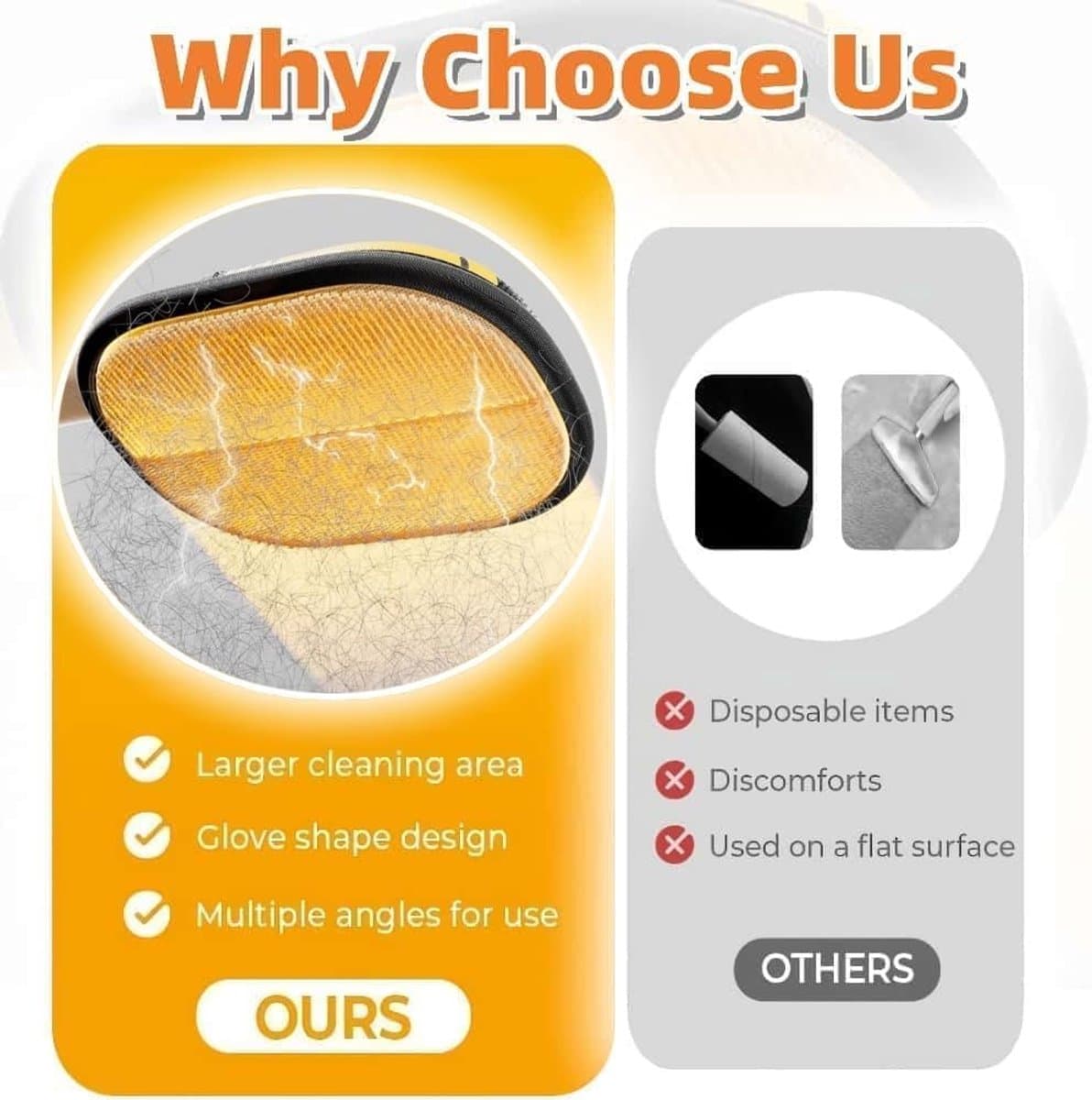 Pet Hair Removal Brush Double-Layer Design Easy Grip Glove Size for Comfortable Use