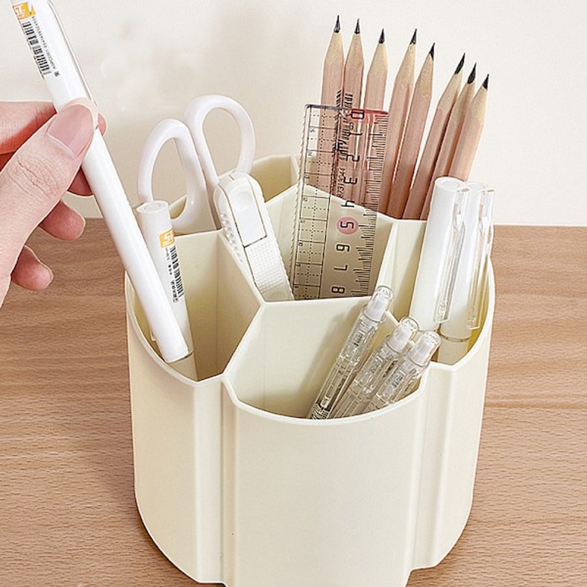 Desk Organizer with Pencil Holder - Office Supply Box - Pen and School Supplies Organizer - Colored Pencils - Brushes - Teacher Gift - Back to School Gift