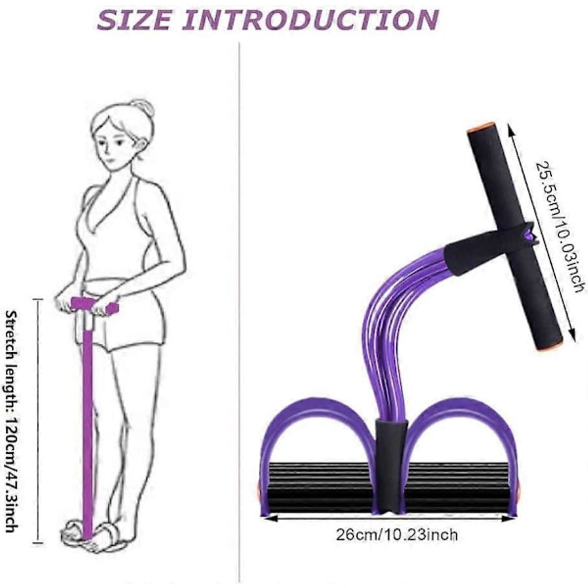 Abdominal Trainer Home Full Body Expander 6 Tubes Elastic Drawstring