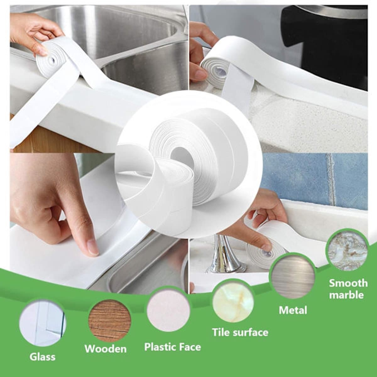 Waterproof Sealing Tape Flexible Self-Adhesive 2-Pack White