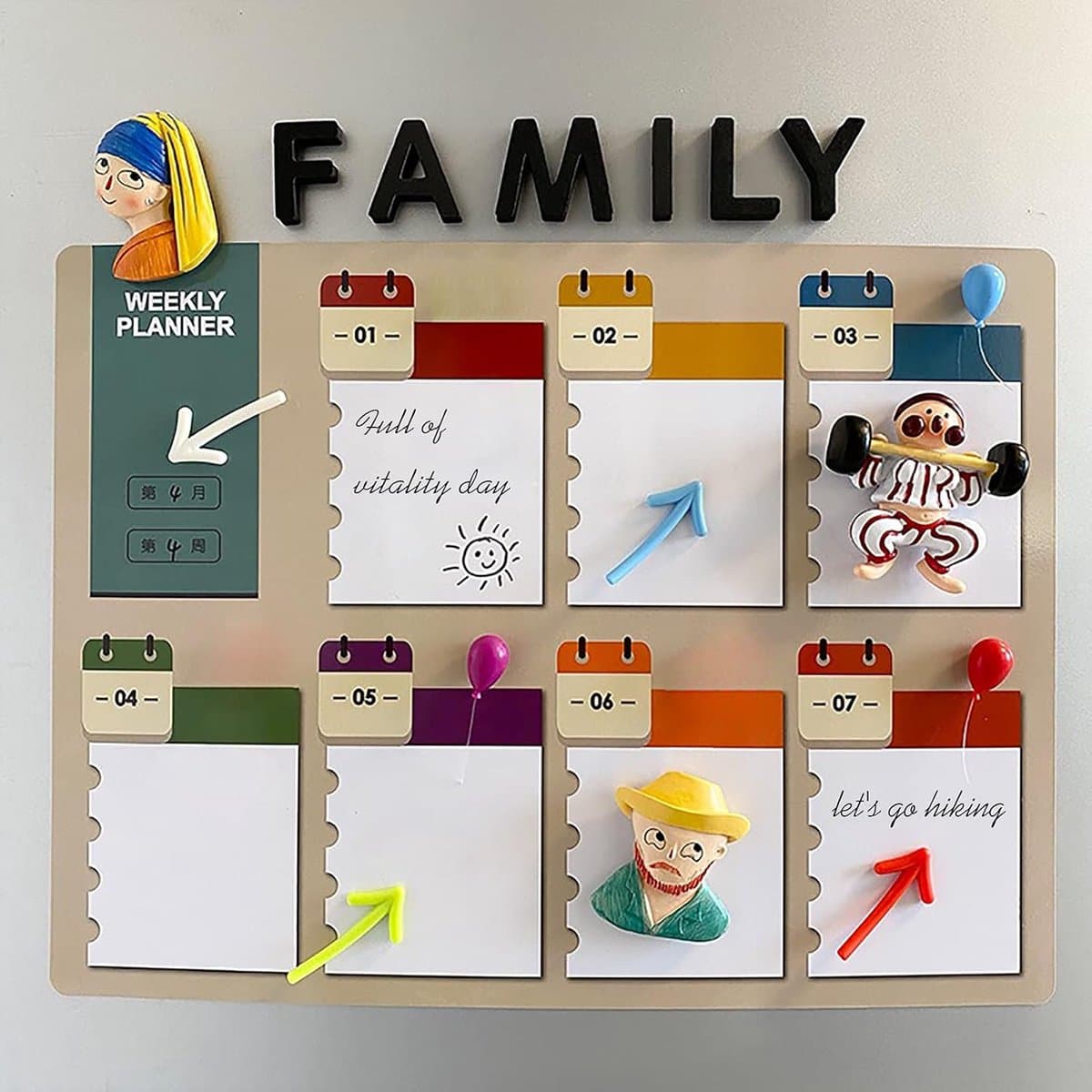 3D Arrow-Shaped Magnetic Notes Fridge Magnets 12 Piece Set Multi-Color