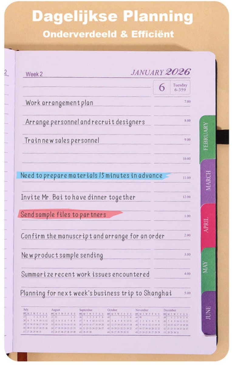 2026 Daily Planner – 2026 Adult Agenda – 1 Day on 1 Page – 365 Day Planner & Notebook – 14.0*20.8cm – Gray