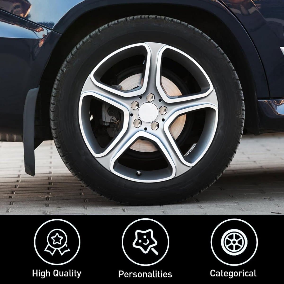Universal Wheel Bolt Covers 17mm Durable Silver Hexagon Nut Protector with Puller 20 Piece