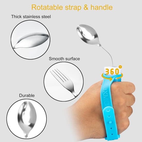 Adaptive Cutlery Non-slip Handles Easy to Hold for Seniors and People with Disabilities 7 Inch