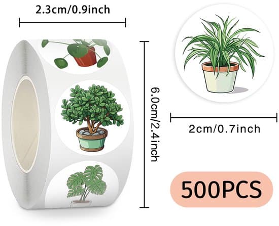 Stickers Journaling Stickers 20mm Green Plant 14 Sheets
