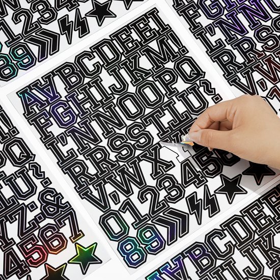 Letter stickers - 10-sheet vinyl letter stickers - 1.5-inch self-adhesive alphabet and number stickers - waterproof - suitable for mailboxes, windows, doors, cars, boats, house numbers (Style A)