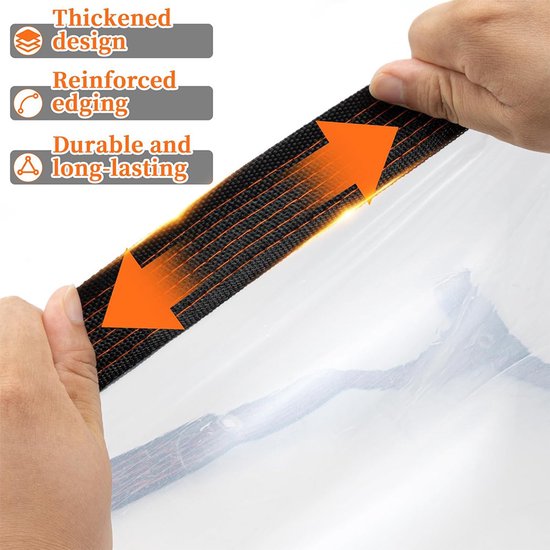 Transparent tarpaulin with eyelets, transparent tarpaulin for outdoor use, waterproof film, woven tarpaulin, canvas, awning, durable, weatherproof, multifunctional tarpaulin 3 x 4m