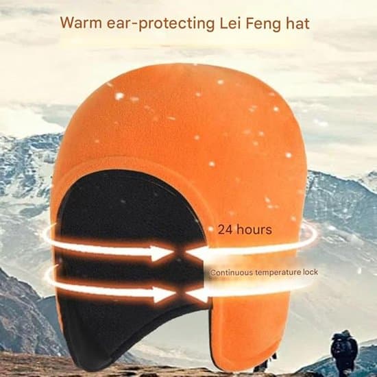 Winter Hat Thermal Windproof with Ear Flaps One Size Orange