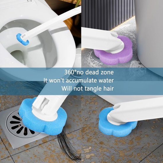 36 Piece Toilet Brush Replacement Heads - With Cleaning Solution & Fragrance - 360° Deep Cleaning - For Hard-to-Reach Corners