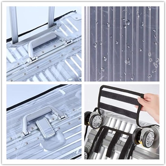 Luggage Cover - Transparent PVC Material - Waterproof and Scratch Resistant - Semi-transparent Luggage Cover - Suitable for Business Travel and Daily Use - 26