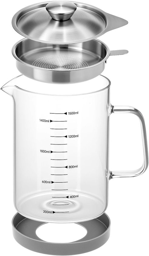 Oil Can - Leak-Proof Oil Container - Oil Filter Can - Oil Container for Household Kitchen Use - Leak-Proof Oil Can with Mesh Filter - Glass Oil Filter Can
