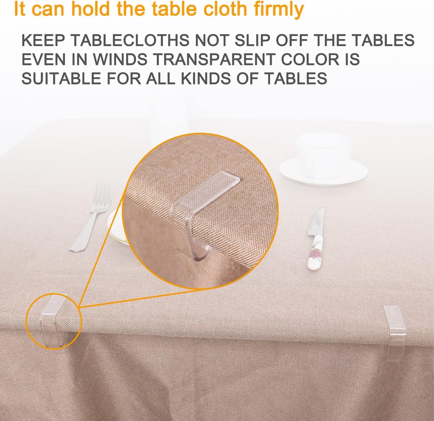 24 Pieces Transparent Tablecloth Clips, Plastic Tablecloth Clips, Windproof Tablecloth Holder Clips, Tablecloth Holder for Christmas, Home, Wedding, Party, Indoor, Outdoor, Camping, Picnic (24 Pieces, Small)