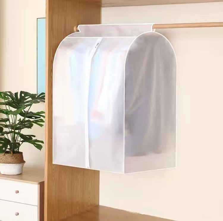 1 Piece Dustproof Garment Cover with Zip Closure for Hanging Clothes, Suits, Dresses and Wardrobe Rail Storage, White