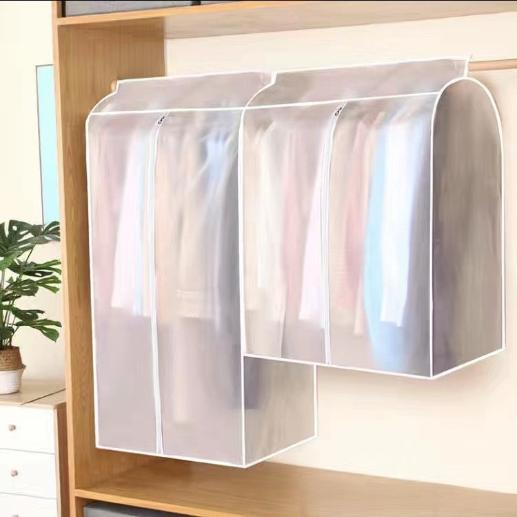 1 Piece Dustproof Garment Cover with Zip Closure for Hanging Clothes, Suits, Dresses and Wardrobe Rail Storage, White