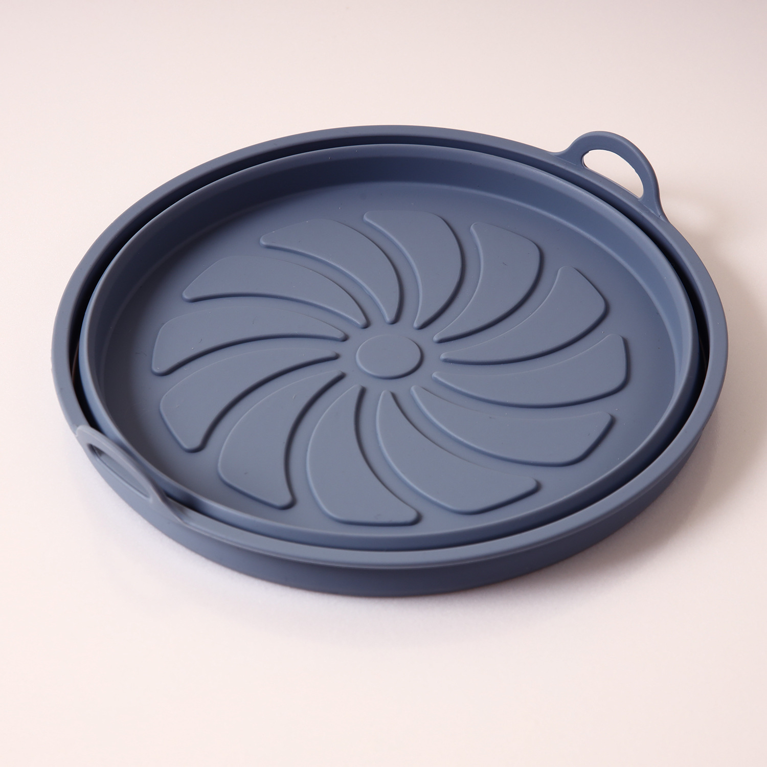 Foldable Silicone Air Fryer Basket, Reusable Heat Resistant Non-Stick Cooking Liner for Oven and Air Fryer, Grey