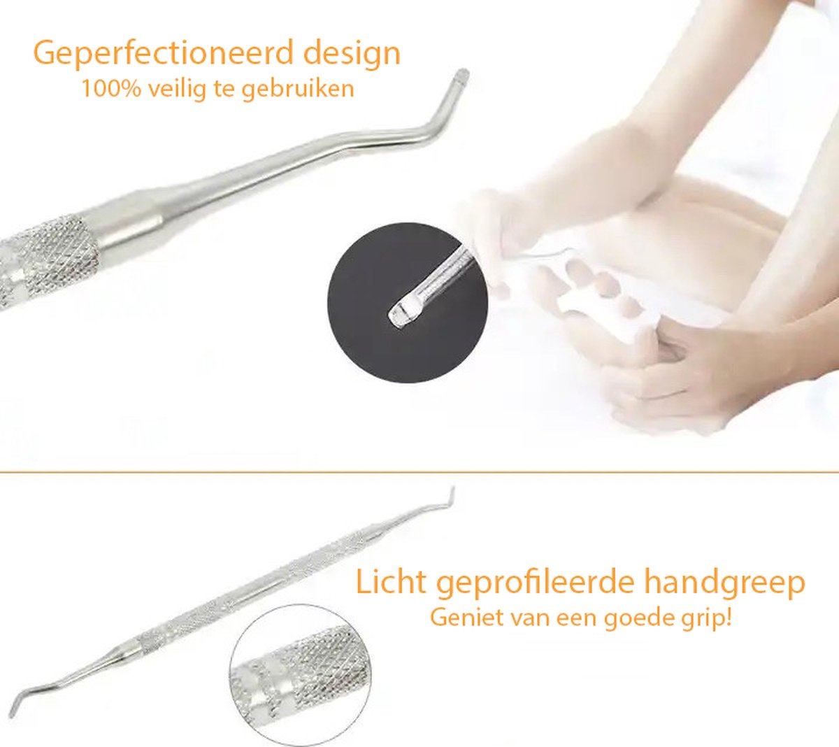 Nail Lifter for Ingrown Toenails - Nail Lifter - Double-Sided Sturdy 2 mm Spoons - Pedicure Excavator -