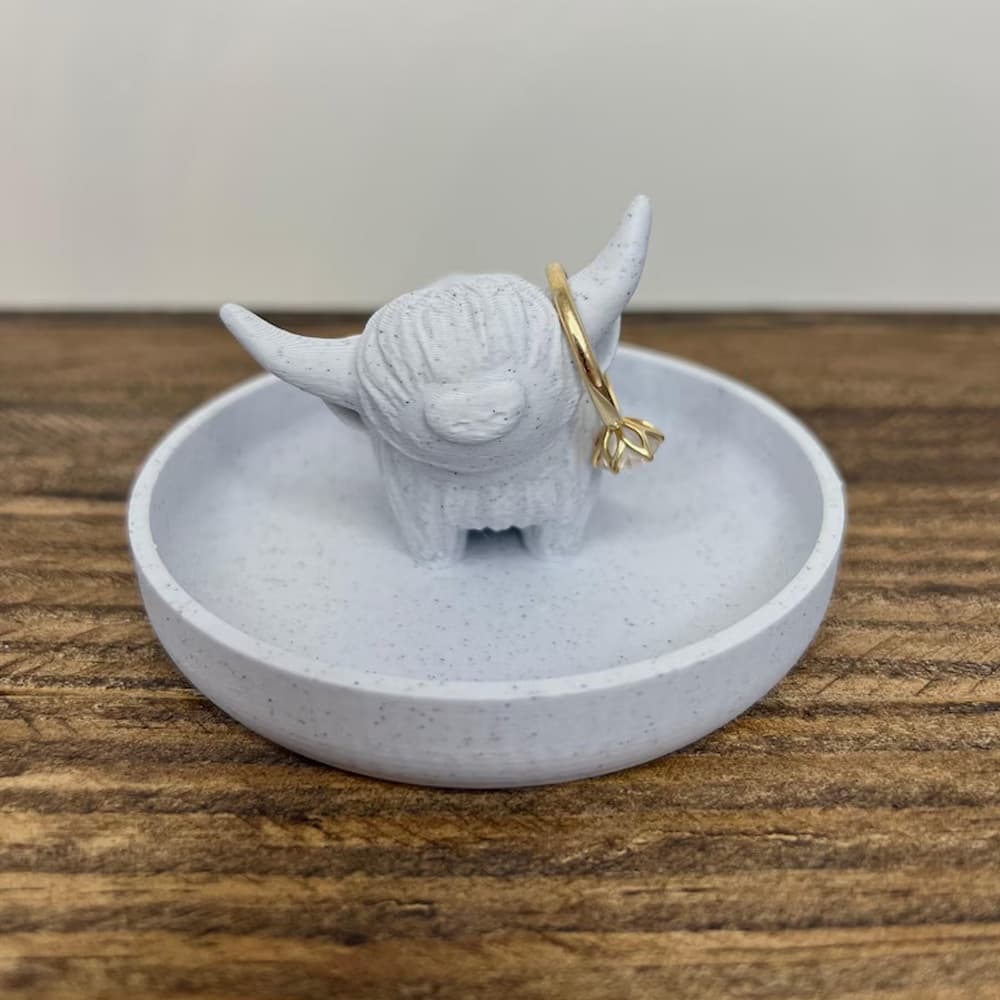 Highland Cow Ring Holder Multi-Functional Jewelry Organizer Circular Dish