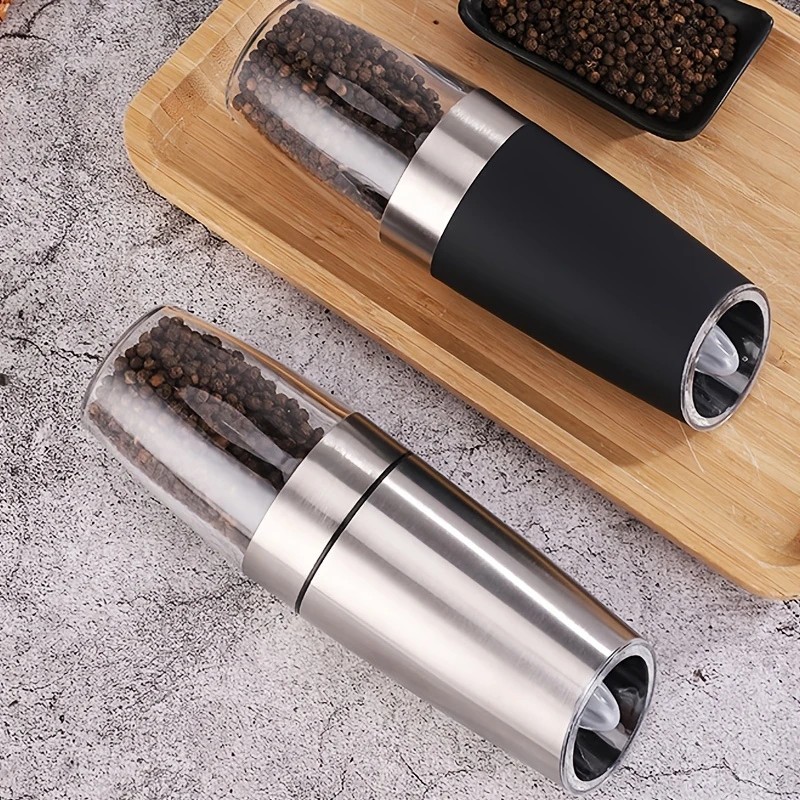 silver Gravity - sensing, grind with tilting —— Intelligent Pepper Grinder, adjust grind fineness freely for seasoning
