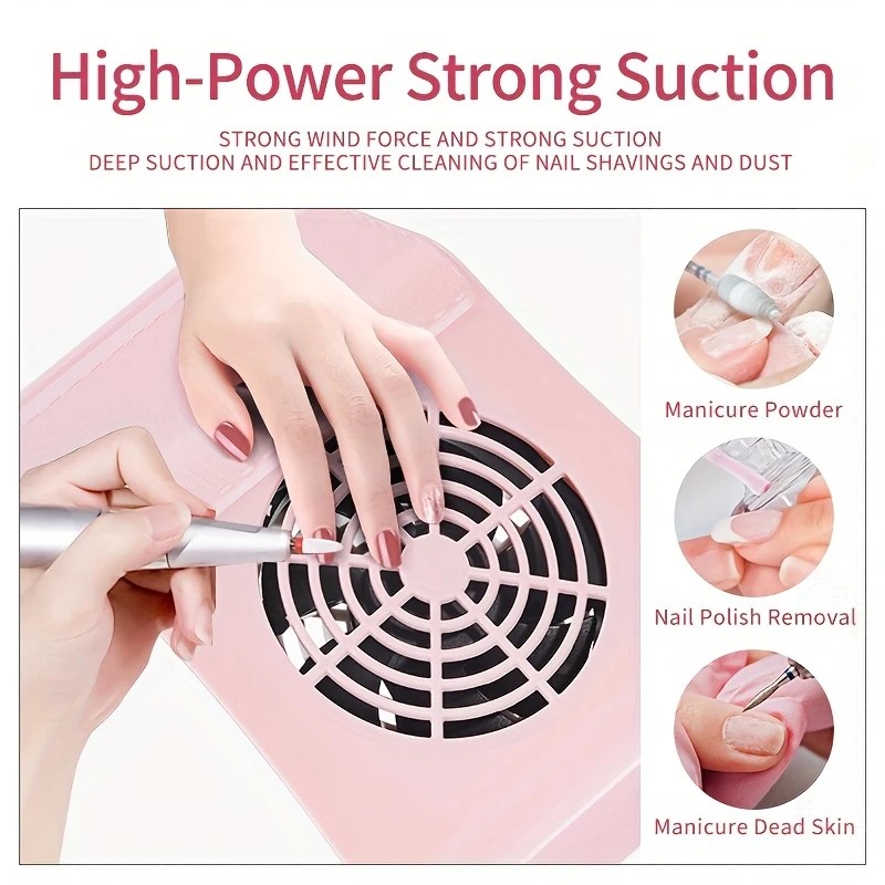 Nail Dust Collector: USB-Powered, Strong Suction, One-Touch Operation, Say Goodbye to Dust Troubles.GREEN