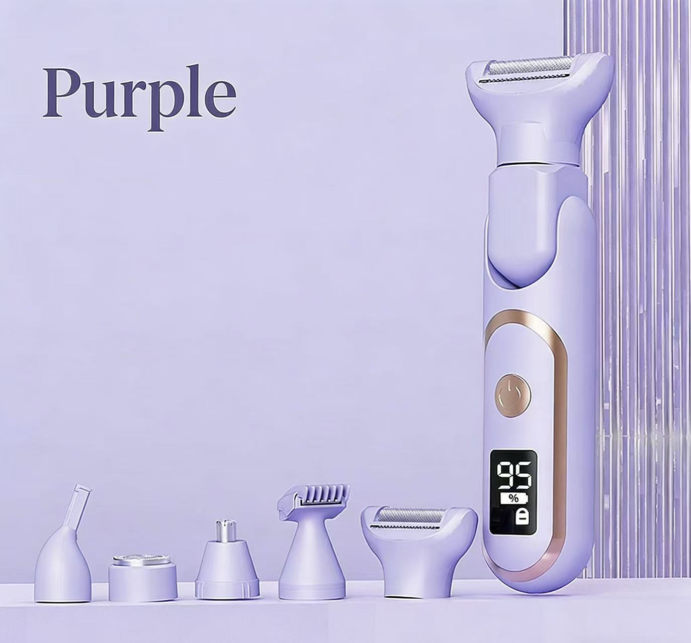 purple Women's Whole Body Electric Hair Removal Device, Painless Hair Removal, Type-C Fast Charging