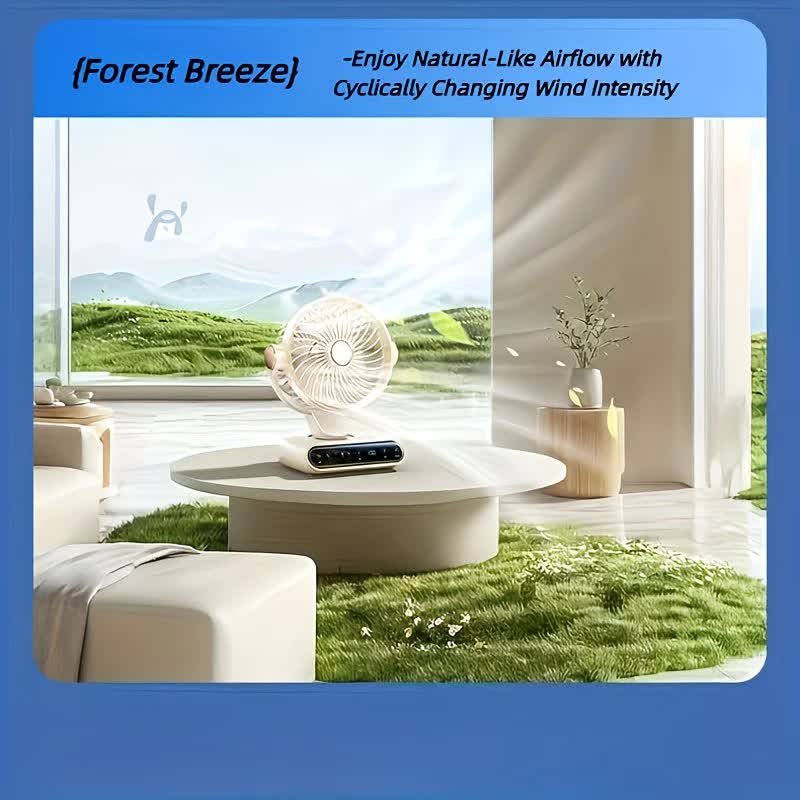 Grayish Purple AI Smart Circulating Fan: 4 Modes + Silent Airflow, Your All-Scenario Cooling Companion。