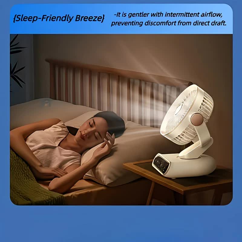 Grayish Purple AI Smart Circulating Fan: 4 Modes + Silent Airflow, Your All-Scenario Cooling Companion。
