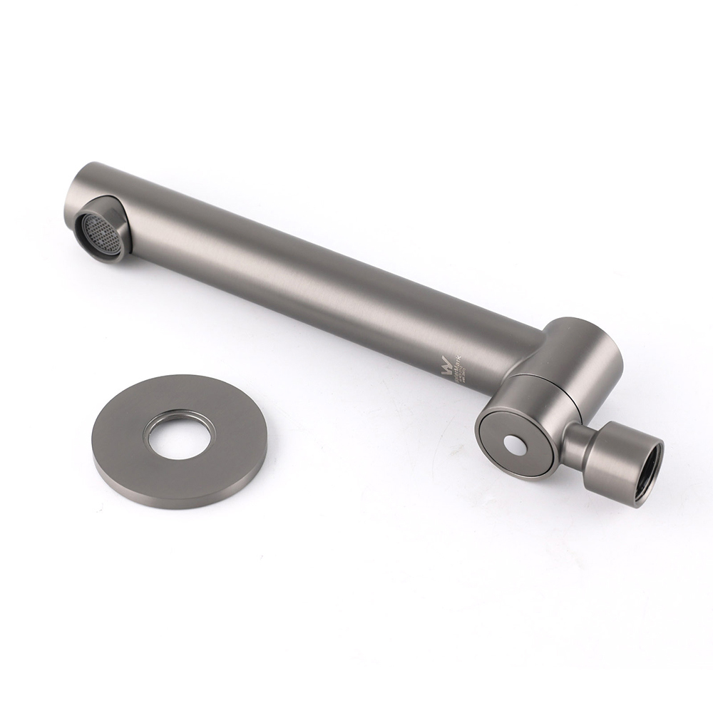 Gun Metal Round Wall Mounted 180 Swivel Bathtub Faucet Water Outlet Vanity Spout