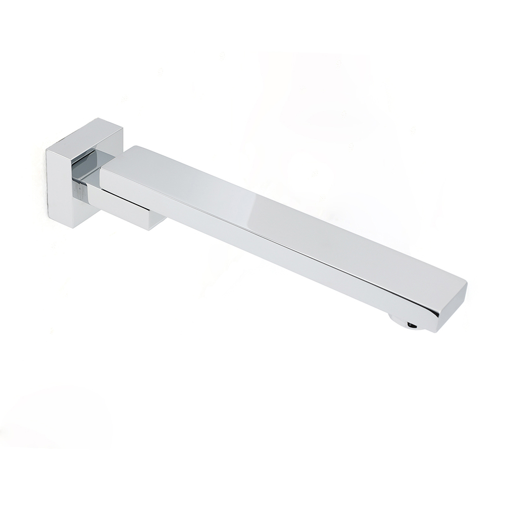 Chrome Square Stainless Steel Shower Bathtub Water Spout Faucet Outlet Tap 180° Swivel Set