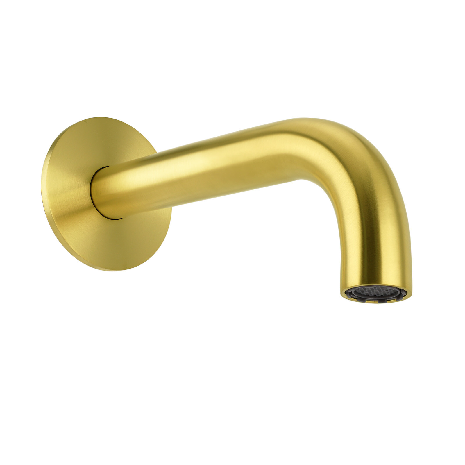 Brushed Gold 150mm Round Curve Faucet Outlet Bathroom Tub Water Filler Spout Set