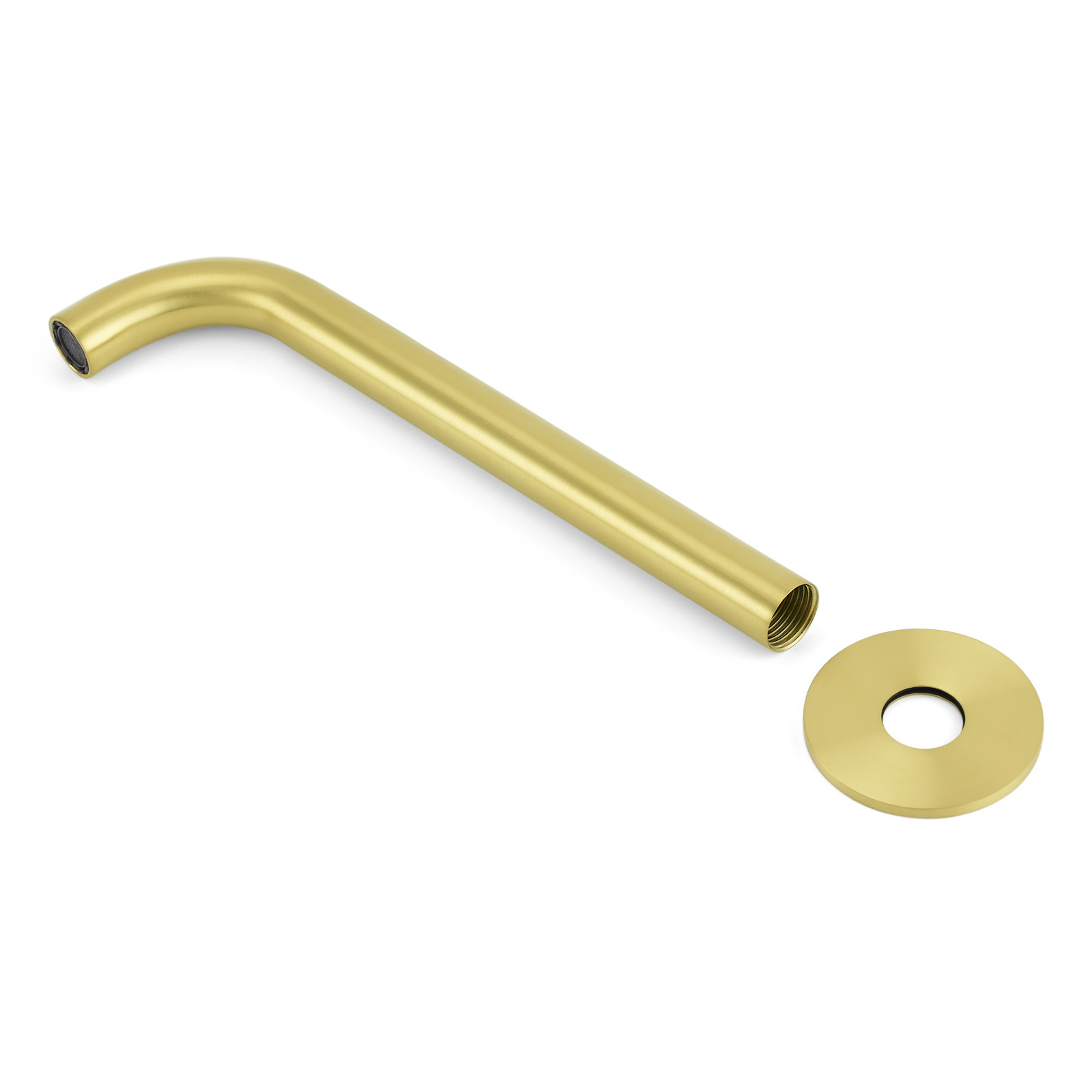 Brushed Gold Round 250mm Spout For Bathroom Tub Wall Mounted Water Filler Outlet