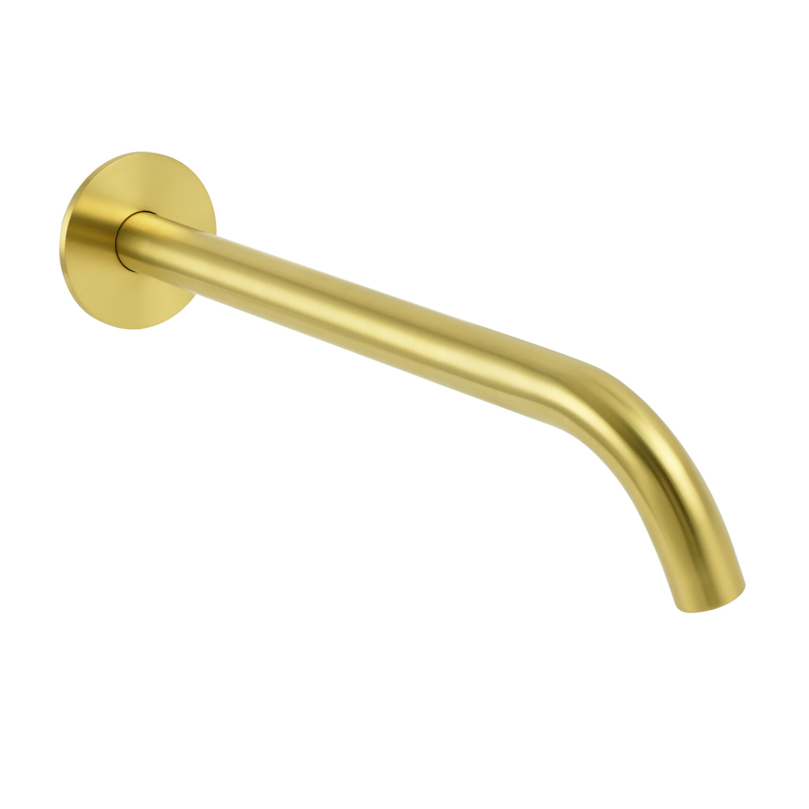 Bathroom 300mm Long Wall Mounted Extention Bath Tub Filler Spout Brushed Gold