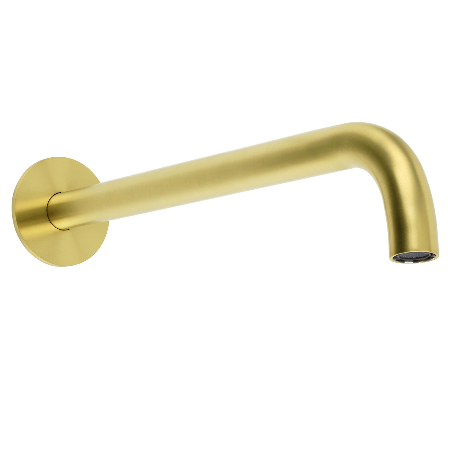 Bathroom 300mm Long Wall Mounted Extention Bath Tub Filler Spout Brushed Gold
