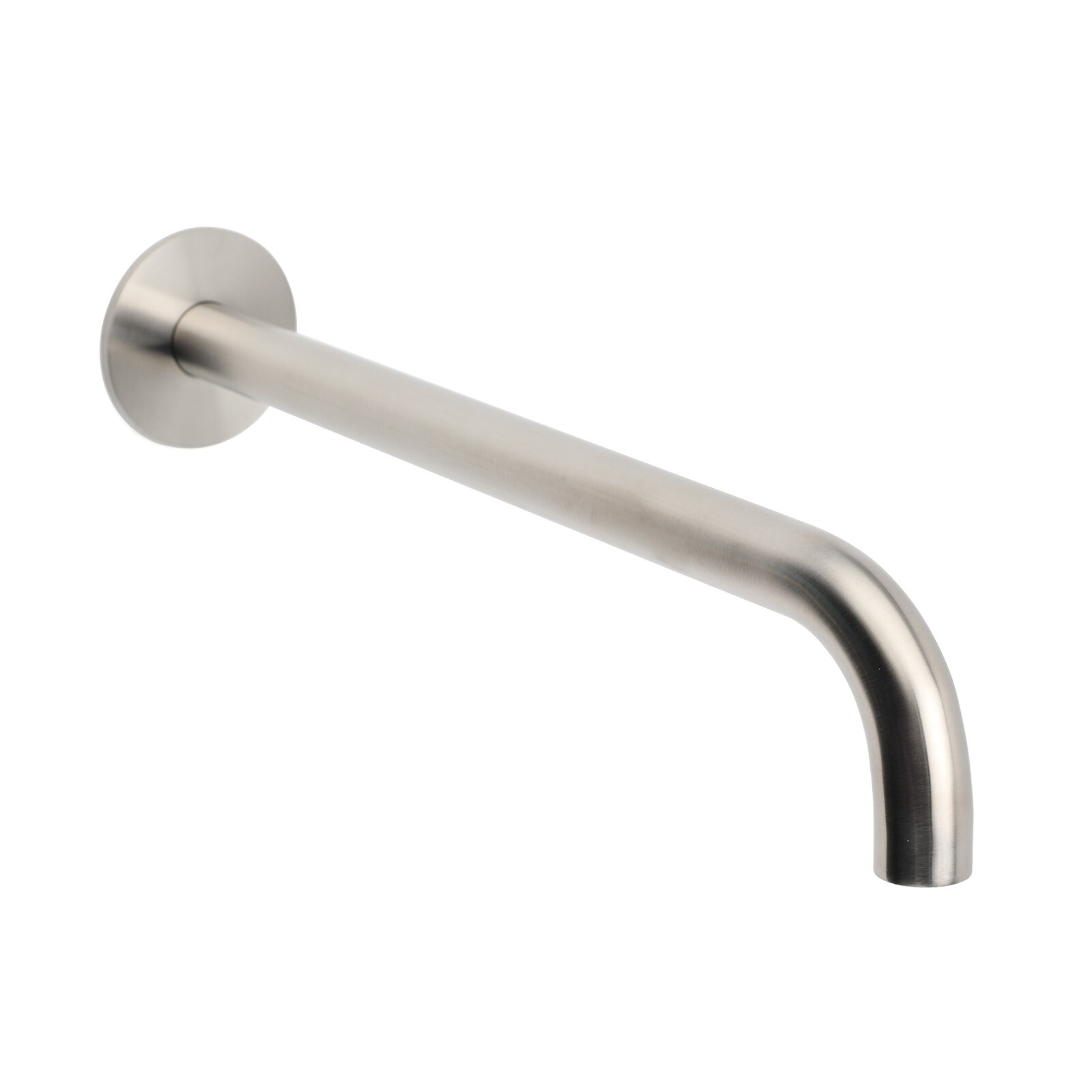 Brushed Nickel 300mm Extra Long Wall Mounted Extention Bathtub Filler Spout Set