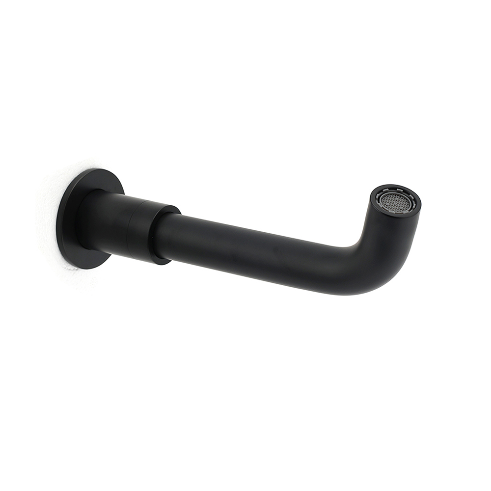 Matt Black Round Wall Mount Basin Faucet Bubble Water Outlet Bath Tub Spout Set