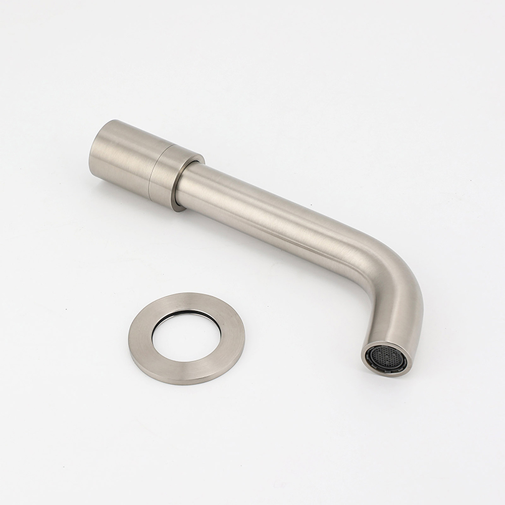 Brushed Nickel Silver Round Swivel Basin Faucet Bubble Water Outlet Bath Tub Spout