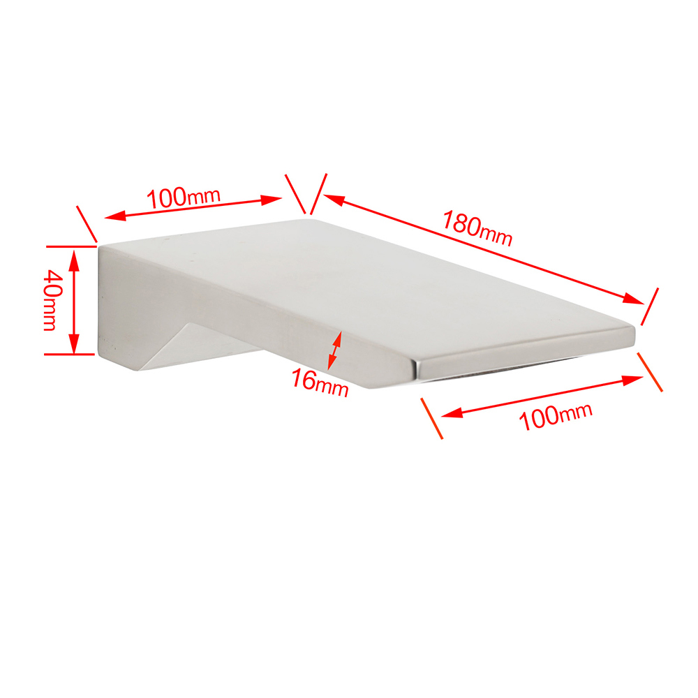 Brushed Nickel Square Cubic Shower Bathtub Waterfall Outlet Wall Mounted Spout