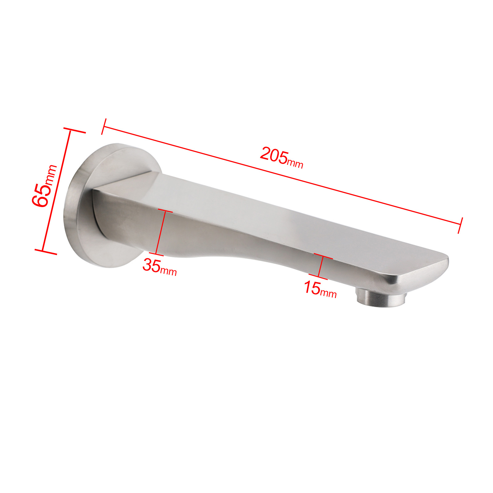 Brushed Nickel Round Bathtub Bubble Outlet Wall Mounted Spout Stainless Steel