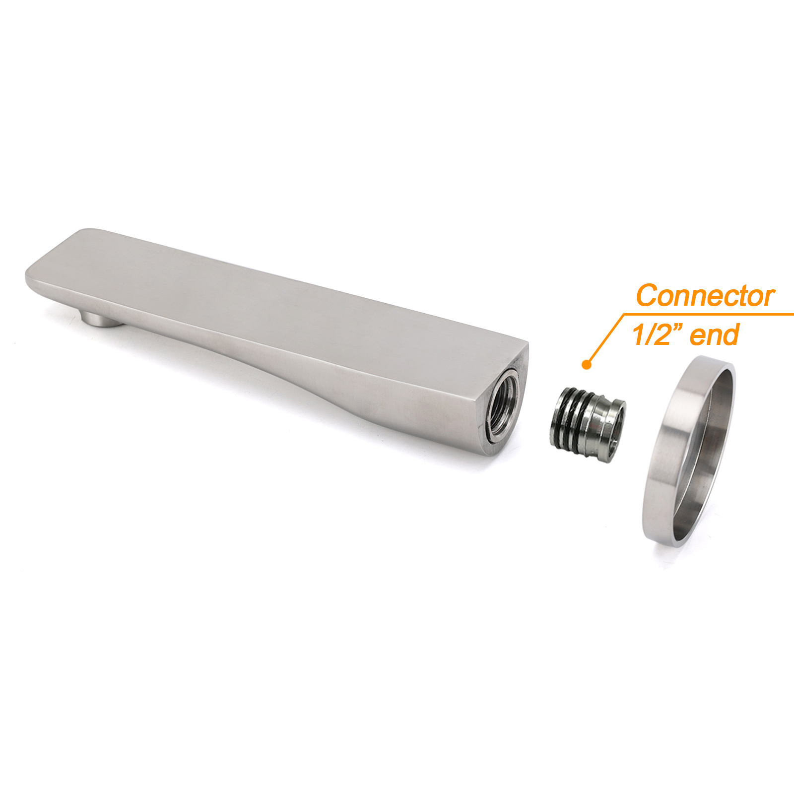 Brushed Nickel Round Bathtub Bubble Outlet Wall Mounted Spout Stainless Steel