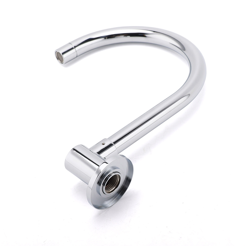 Chrome Round Gooseneck Arm Faucet Water Outlet Wall Mounted Swivel Bathtub Spout