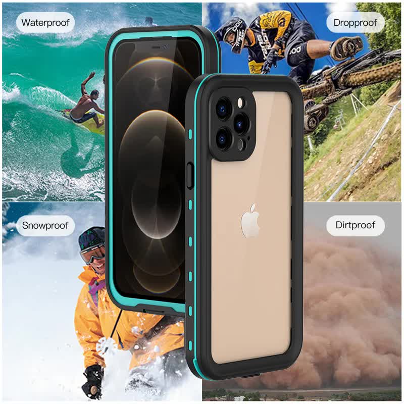 IP68 Waterproof Case for iPhone 15 14 13 12 11 Pro Max XS Max XR 7 8 RedPepper Transparent Protection Diving Underwater Swimming Outdoor Sports Black Black i-Phone 15