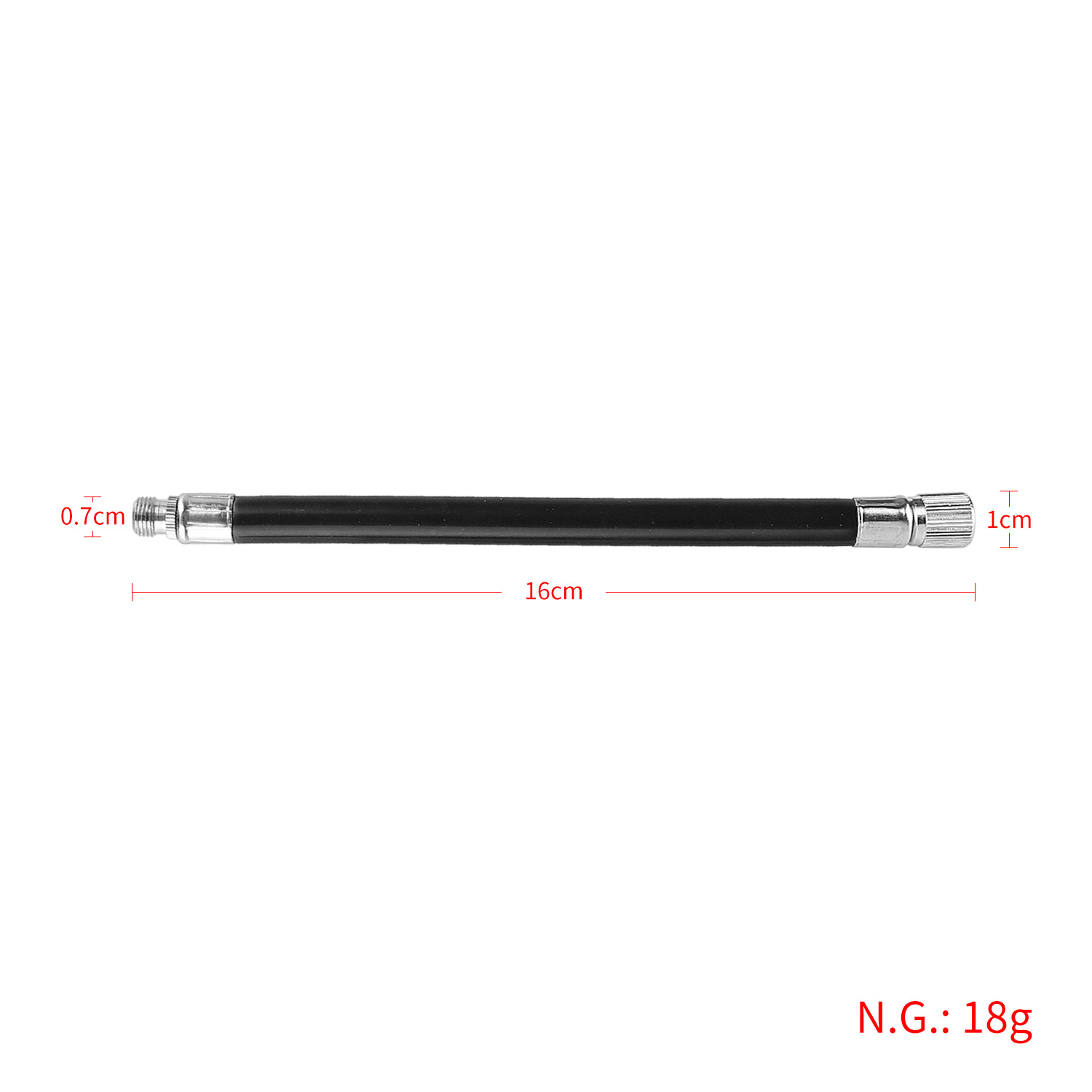 For Xiaomi scooter inflatable extension cord original model inflatable extension valve M365 Pro Pro2 1S extension tube Black