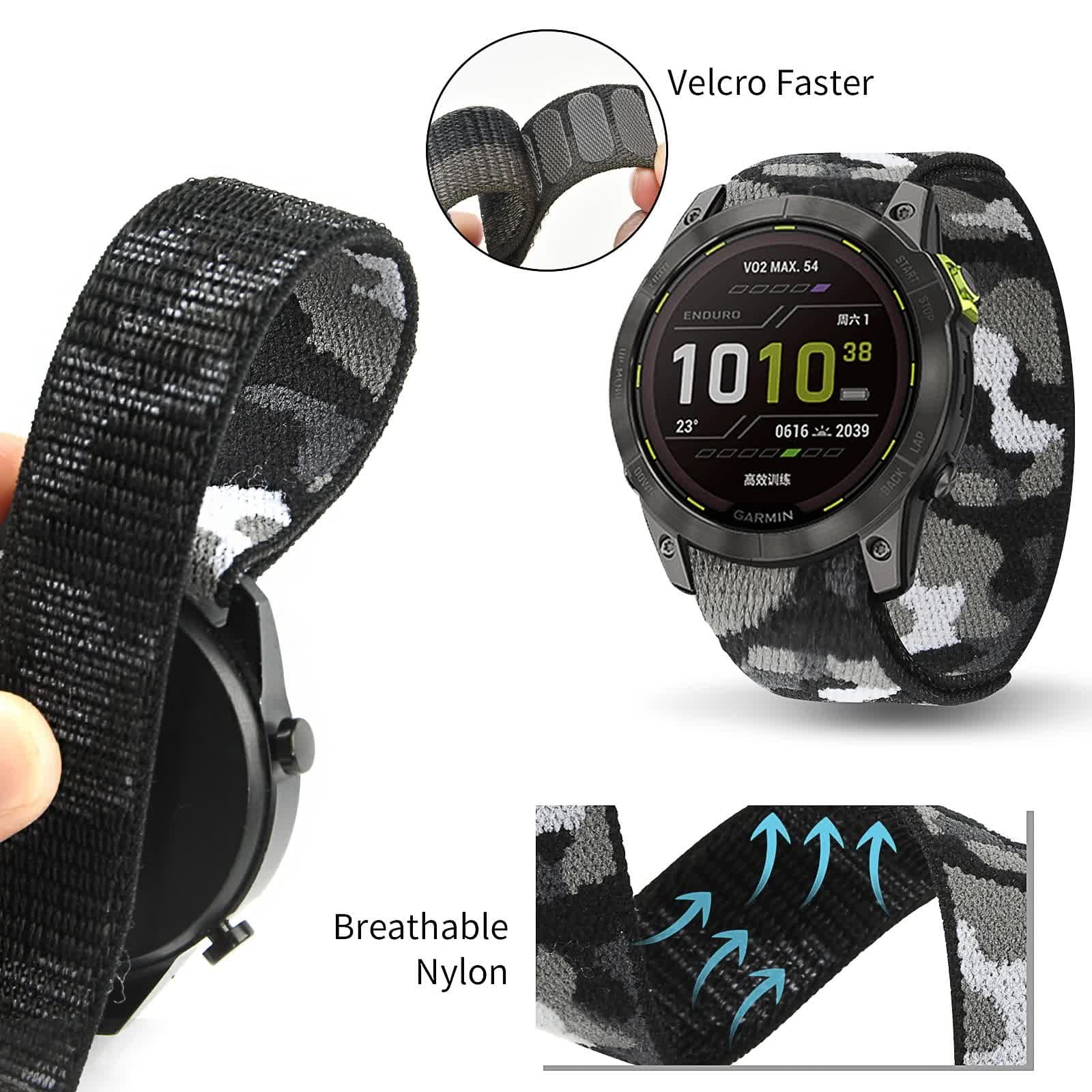 26mm 22mm Nylon for Garmin Enduro 2/Fenix ​​6X 6 Pro 5X 5 Plus 7X 7/Epix Gen 2 Ultralight Smart Watch Band Bracelet H 26mm Fenix ​​6X 6XPro