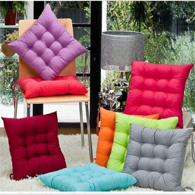 Dining Chair Pads Quilted Comfortable 40x40 Gray 6 Piece Set