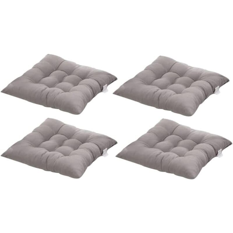 Dining Chair Pads Quilted Comfortable 40x40 Gray 6 Piece Set