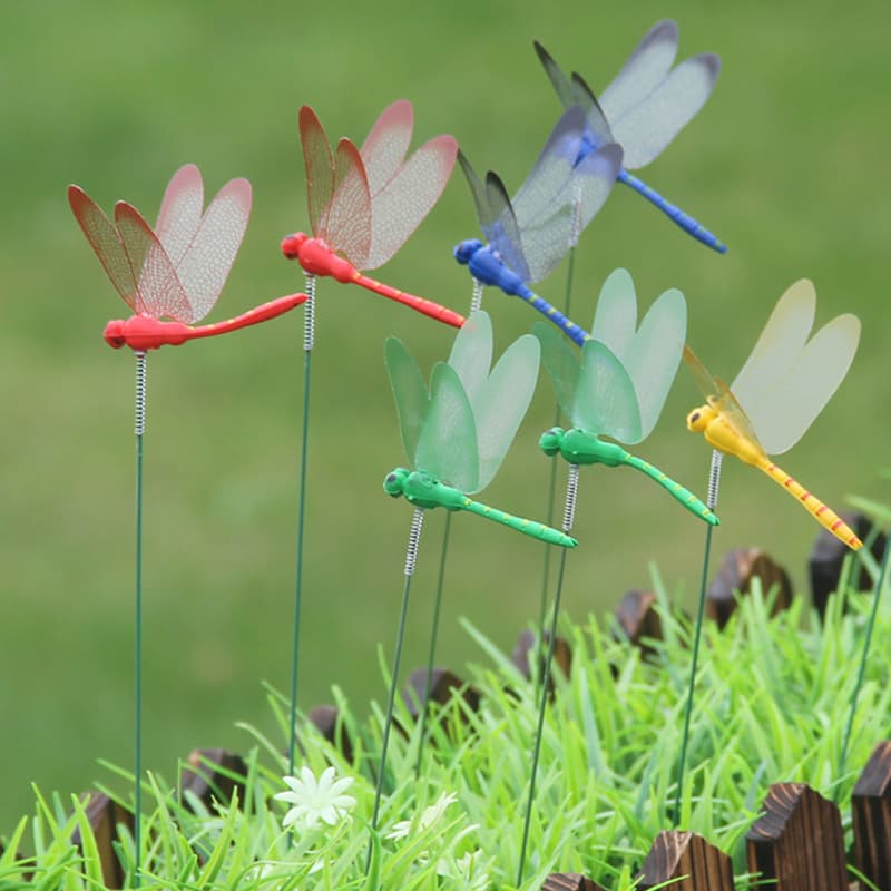 10pcs Dragonflies Insert Stick Decoration Simulation Dragonfly Ga Multi Multicolor Random color 10PCS