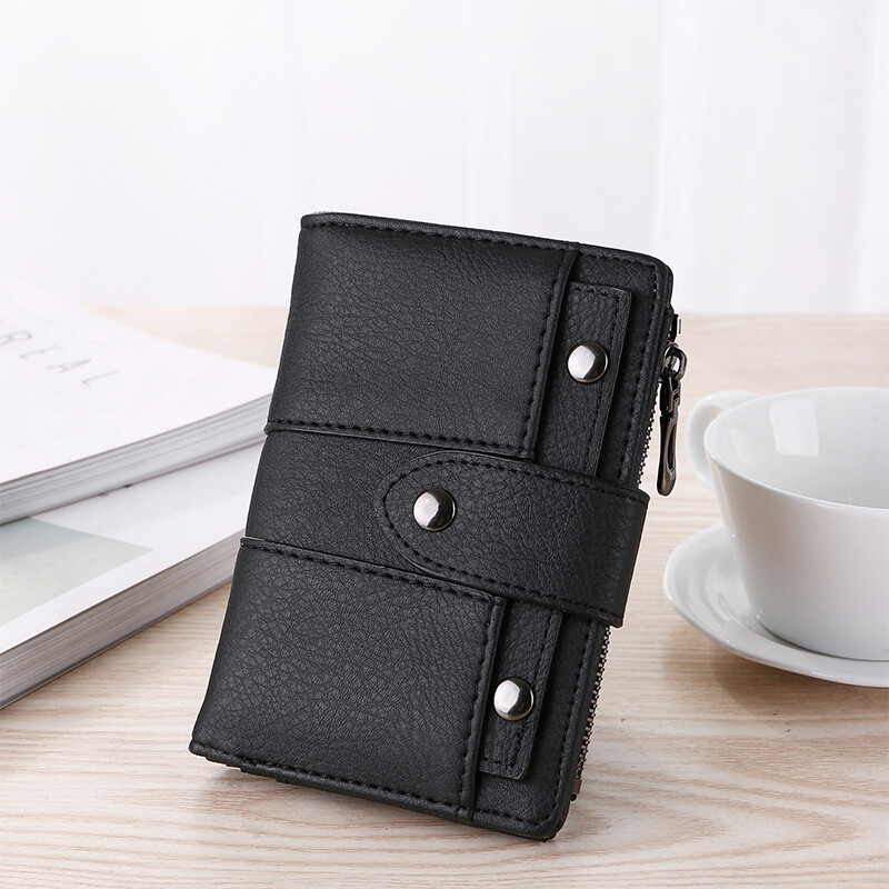 The New Fashion Foldable Small Wallet Women Leather Card Holder Wallet Light Green