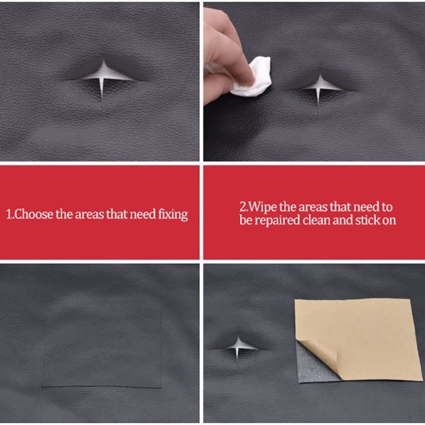 Self-Adhesive Leather Fix Repair Patch Stick Sofa Repairing Sub - Perfect Red 35*137CM