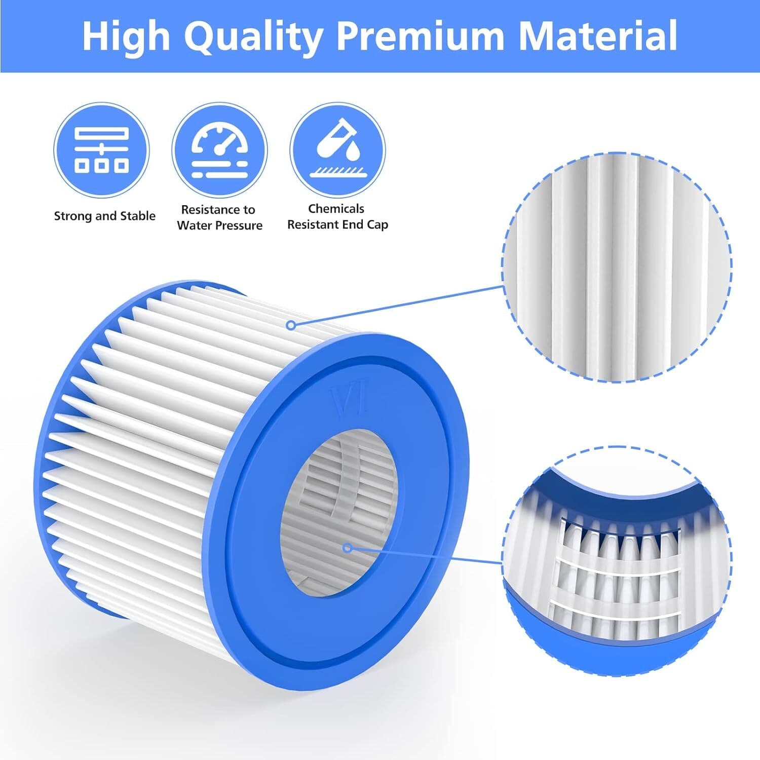 Filter Cartridge Type VI Compatible with All Hot Tub Models 2pcs