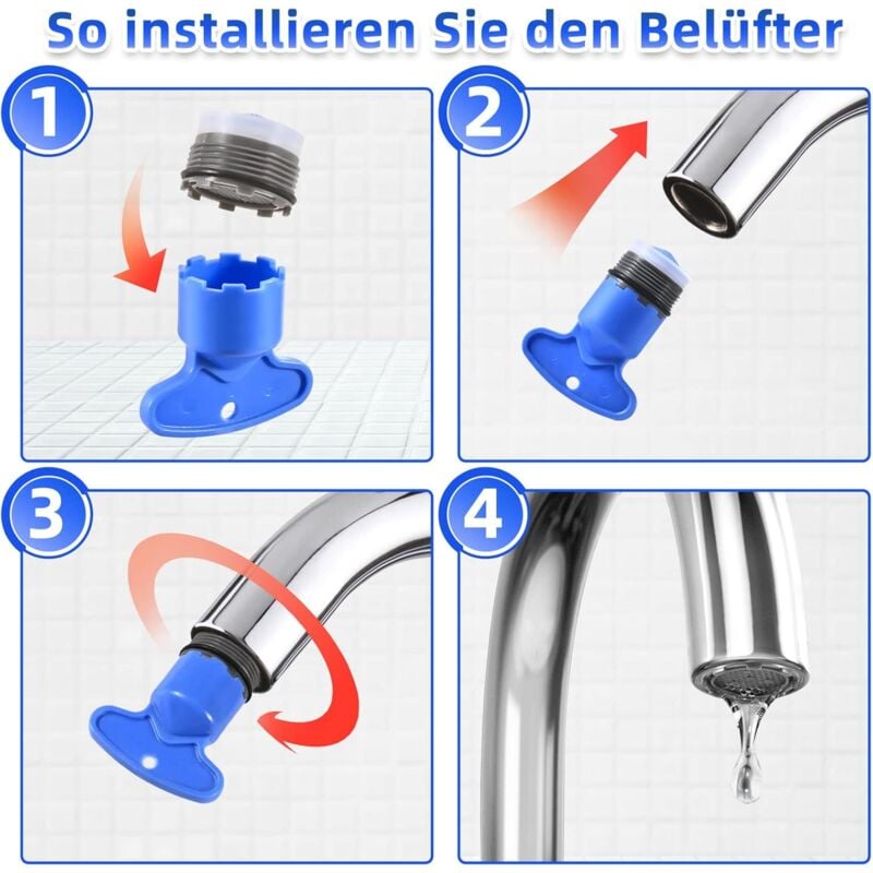 Perlator M18.5, 6-pack faucet aerator, faucet filter insert, external thread water saver for faucet with 2 aerator keys